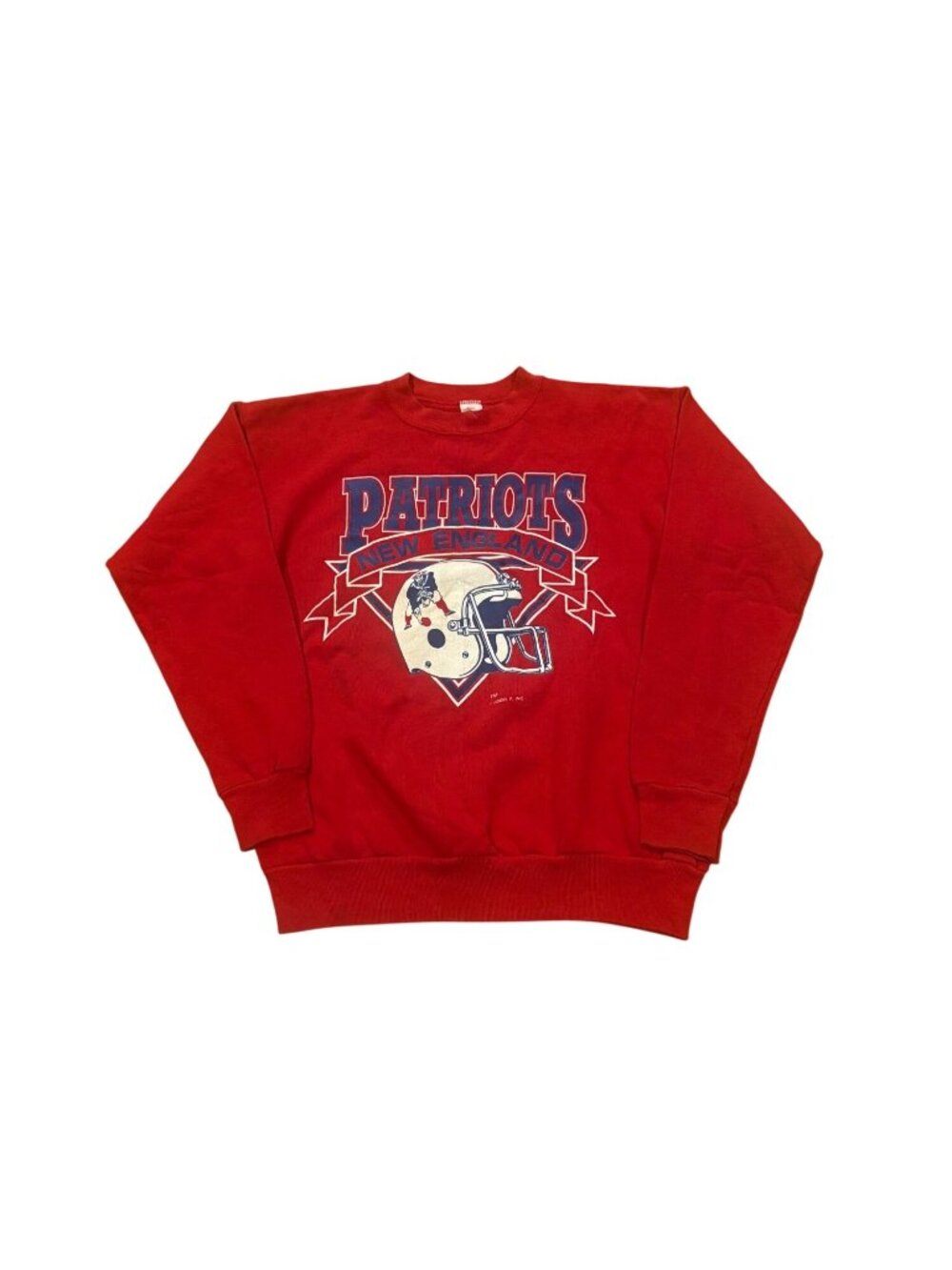 Vintage 80s New England Patriots NFL Crewneck Sweatshirt Logo 7 Red Men's Large